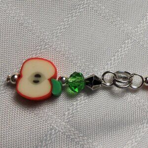No 9 Handmade keyring with a cute apple